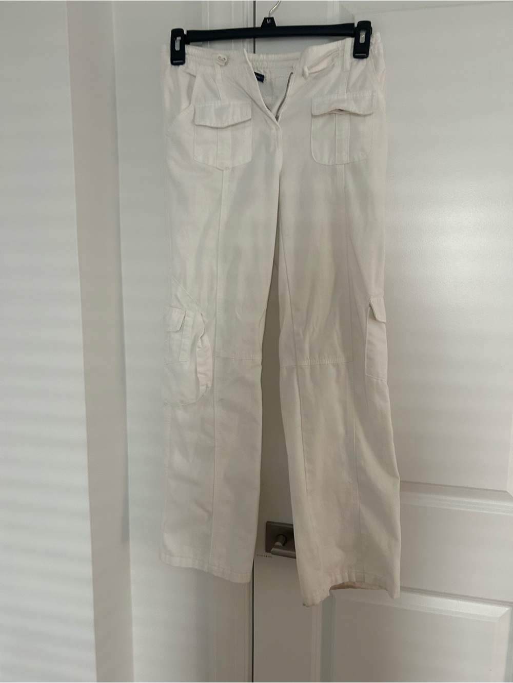 Brandy Melville White Wide-Leg Cargo Pants
